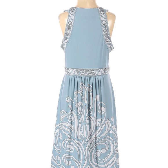BCBGMAXAZRIA Dress Blue Sleeveless Embroidered Detail Size S #216 - Picture 3 of 4